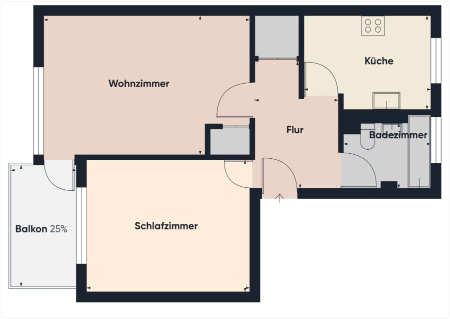 Schmucke, helle und solide Eigentumswohnung in gepflegter Wohnanlage - Grundriss