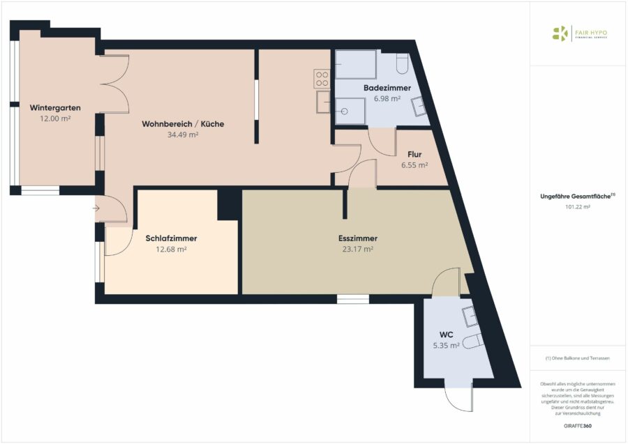 Mehrfamilienhaus in bester Lage, kernsaniert mit Option auf weiterem Wohnraum - Grundriss Wohnung Hinterhaus